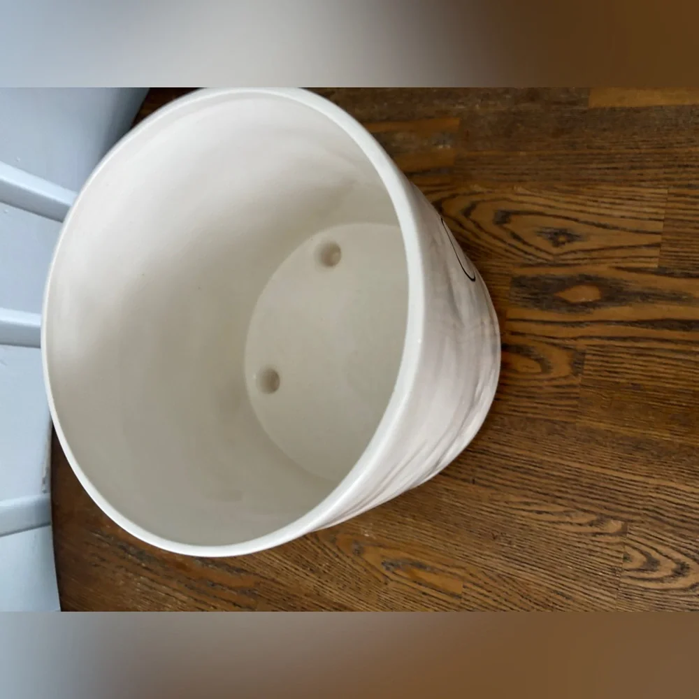 Rae Dunn Footed Crock Planter ORGANIC Ceramic Utensil Holder 8”